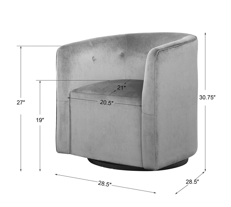 Uttermost - Mallorie Blue Swivel Chair - 23491