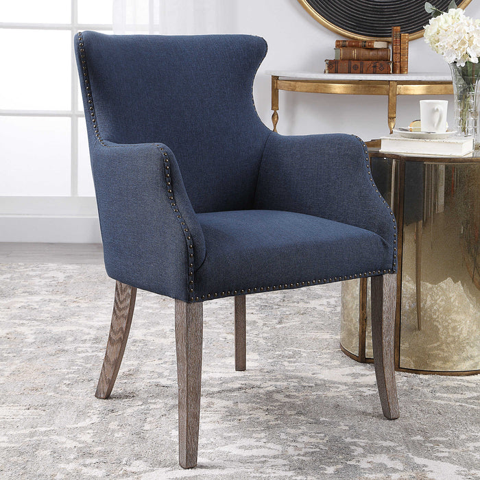 Uttermost - Yareena Blue Wing Chairl - 23499 - GreatFurnitureDeal