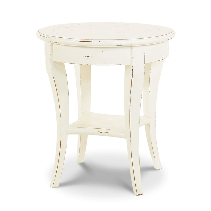 Bramble - Bradley Round Side Table in White Harvest - 23539WHD----- - GreatFurnitureDeal