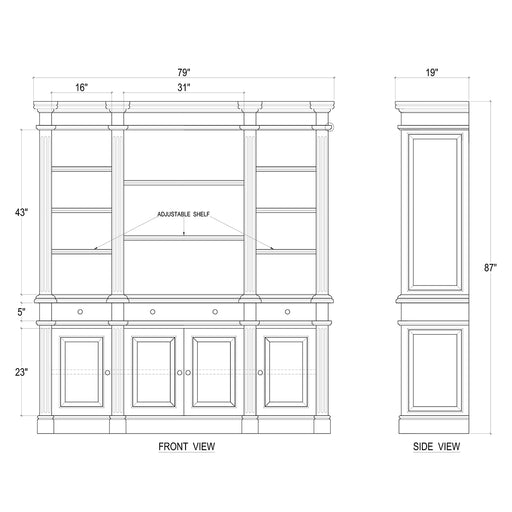 Bramble - Roosevelt Estate Bookcase - BR-23572WHD - GreatFurnitureDeal