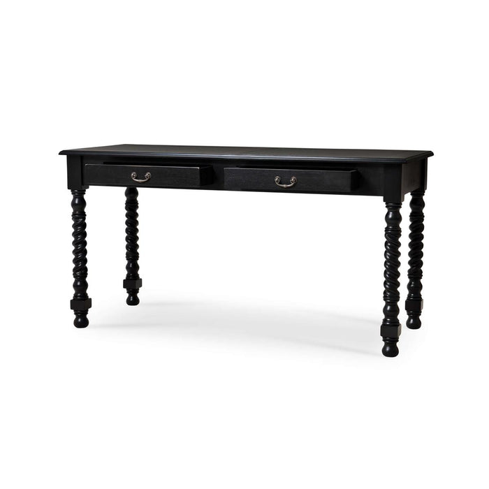 Bramble - Console Desk w/ Barley Twist Leg in Batavia Black - 23583BBA-----