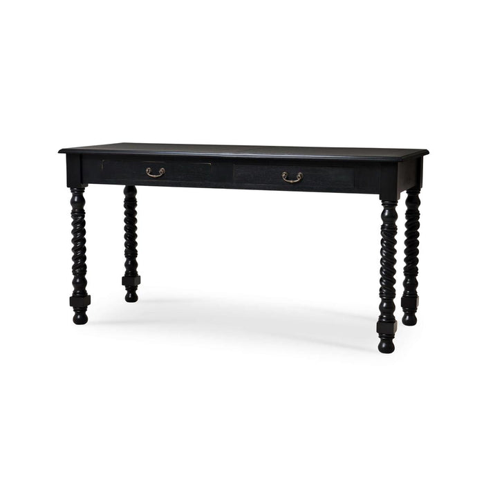 Bramble - Console Desk w/ Barley Twist Leg in Batavia Black - 23583BBA-----