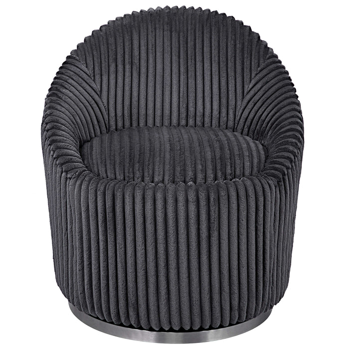 Uttermost - Crue Gray Fabric Swivel Chair - 23599