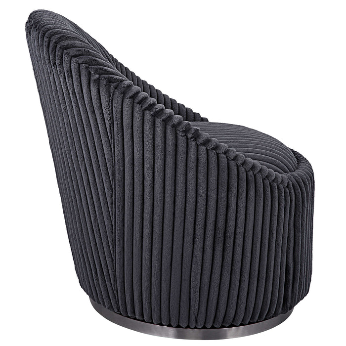 Uttermost - Crue Gray Fabric Swivel Chair - 23599