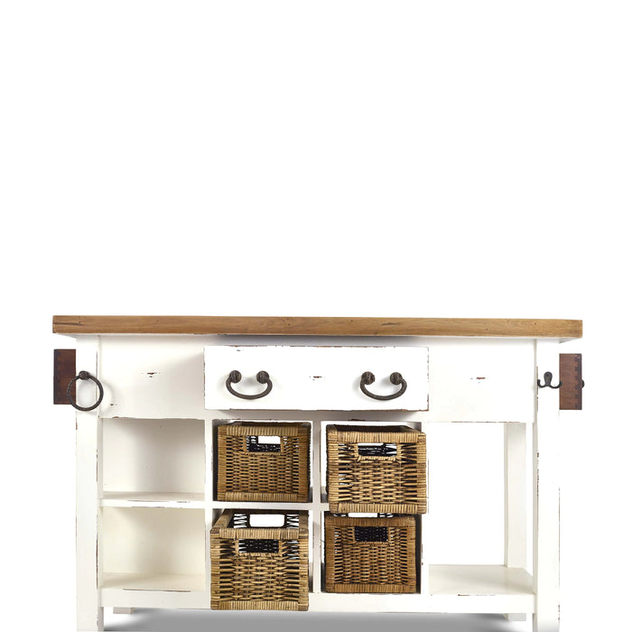 Bramble - Umbria Kitchen Island Small - BR-23653WHDDRW - GreatFurnitureDeal