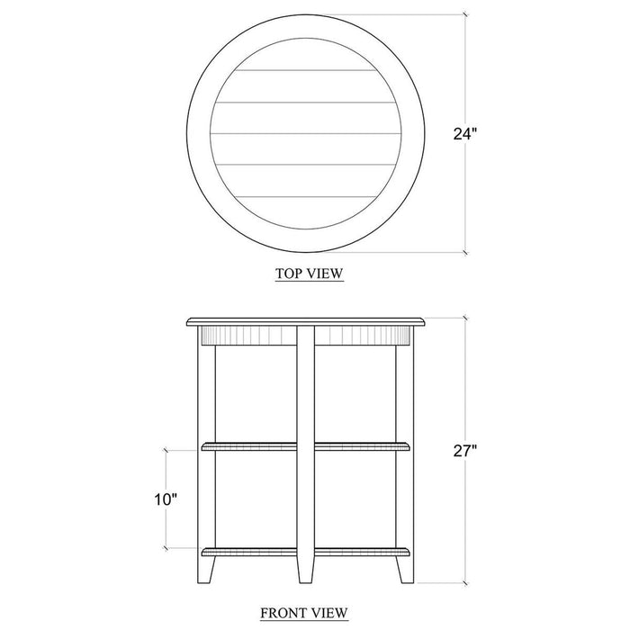 Bramble - Luna Round 3 Tier Side Table in Straw Wash - 23654STW-----