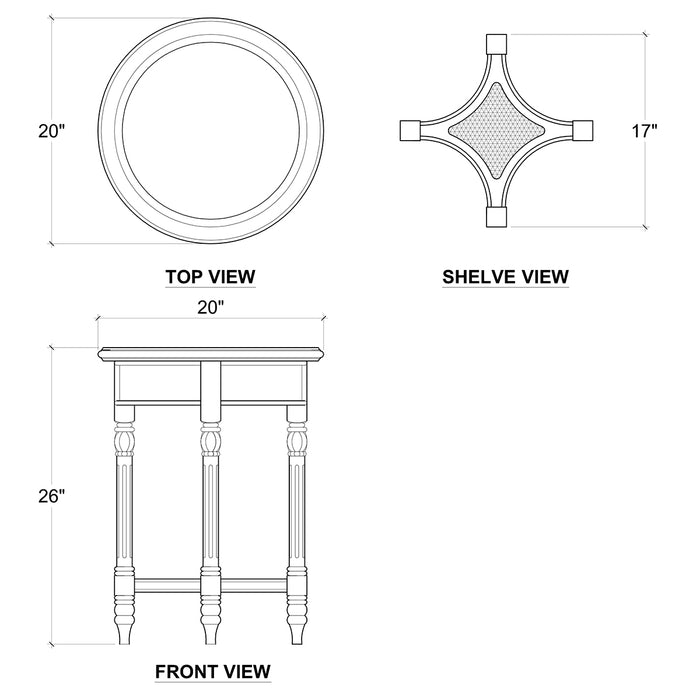 Bramble - Montego Side Table in Frosted Blue, Light Distressed - US-WS-23677HRW-RWWS--LDT