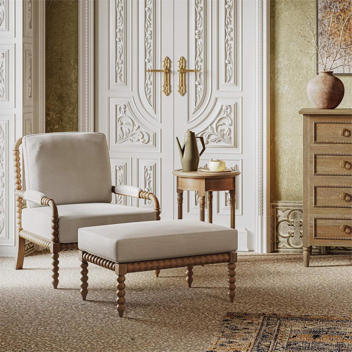 Bramble - Montego Side Table in Straw Wash w/ Rattan Glaze Shelf - 23677STW-RGZE--- - GreatFurnitureDeal
