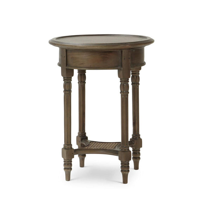 Bramble - Montego Side Table in Straw Wash w/ Rattan Glaze Shelf - 23677STW-RGZE--- - GreatFurnitureDeal