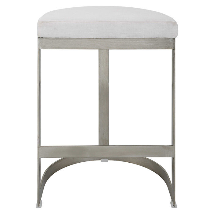 Uttermost - Ivanna Backless Silver Counter Stool - 23687 - GreatFurnitureDeal