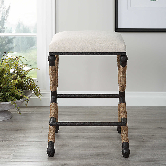Uttermost - Firth Rustic Oatmeal Counter Stool - 23709 - GreatFurnitureDeal