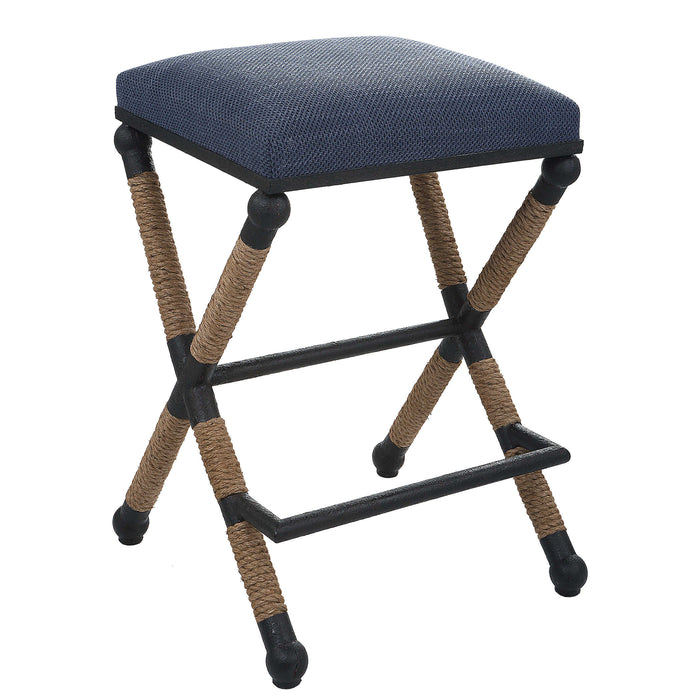 Uttermost - Firth Rustic Navy Counter Stool - 23710 - GreatFurnitureDeal