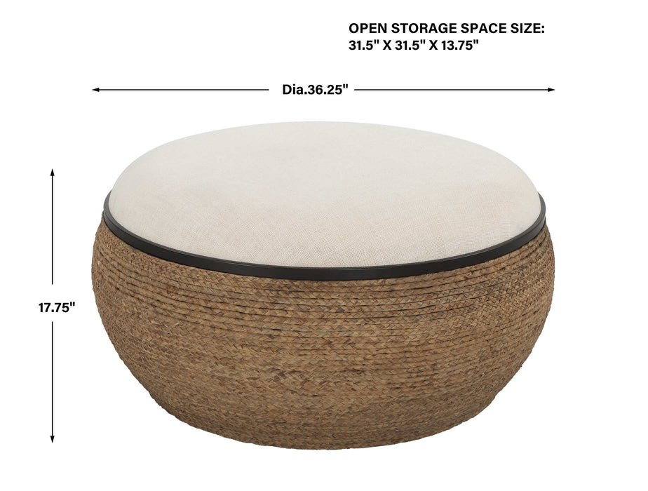 Uttermost - Island Straw Storage Ottoman / Coffee Table - 23734 - GreatFurnitureDeal