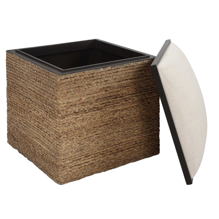 Uttermost - Island Square Straw Accent Stool - 23735