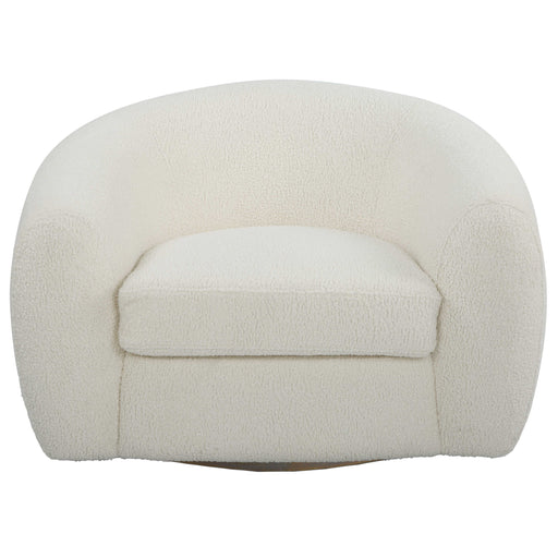 Uttermost - Capra Art Deco White Swivel Chair - 23747 - GreatFurnitureDeal