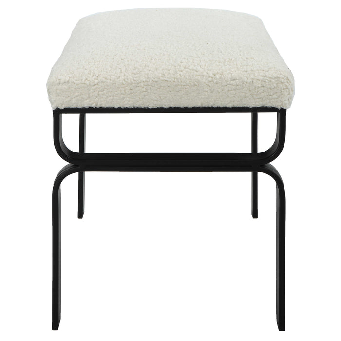 Uttermost - Diverge White Shearling Small Bench - 23749