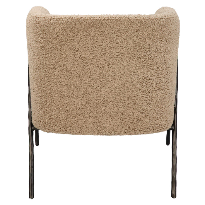Uttermost - Jacobsen Tan Shearling Barrel Chair - 23754