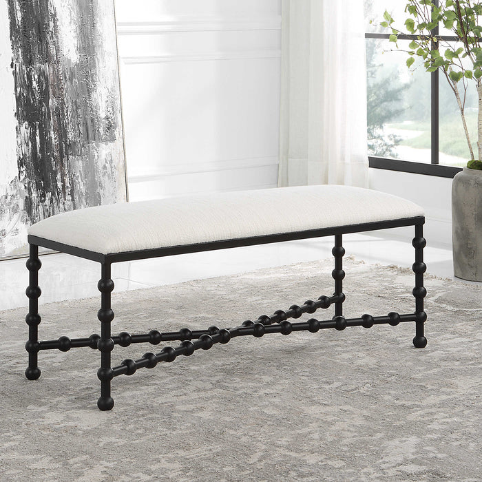 Uttermost - Iron Drops Cushioned Bench - 23756 - GreatFurnitureDeal