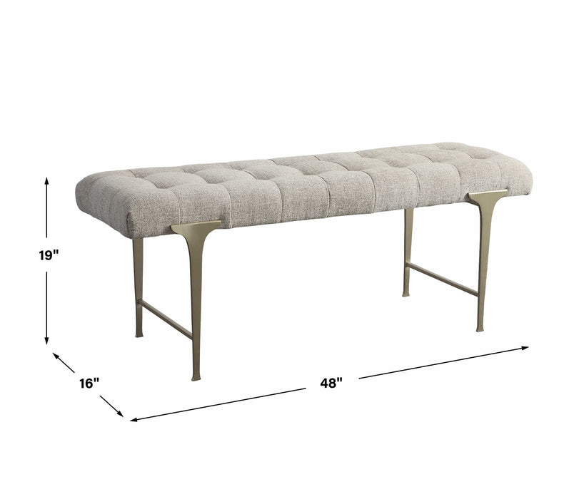 Uttermost - Imperial Upholstered Gray Bench - 23765 - GreatFurnitureDeal