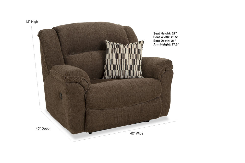 Motion Ease - Heritage Manual Chair and 1/2 Recliner in Coffee Bean - 238-11-21 - GreatFurnitureDeal