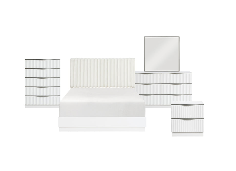 Homelegance - Linea 5 Piece California King Bedroom Set in Pearl White - 2384K-1CK*9