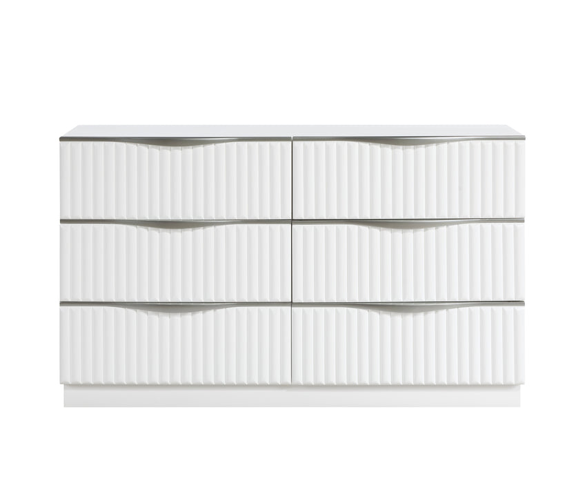 Homelegance - Linea 4 Piece California King Bedroom Set in Pearl White - 2384K-1CK*4