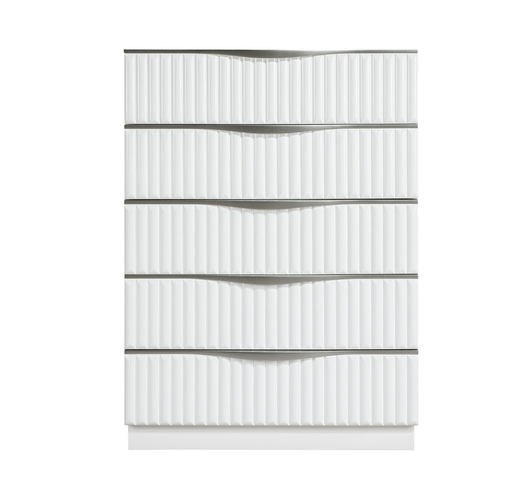 Homelegance - Linea 5 Piece Queen Bedroom Set in Pearl White - 2384-1*9