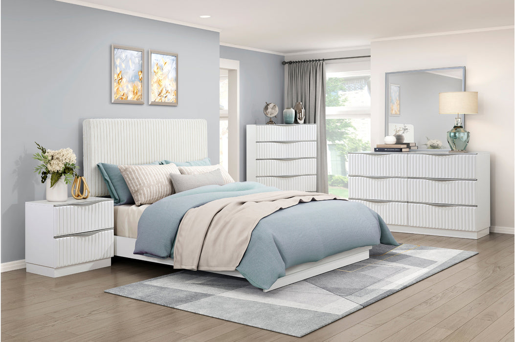 Homelegance - Linea 4 Piece Queen Bedroom Set in Pearl White - 2384-1*4