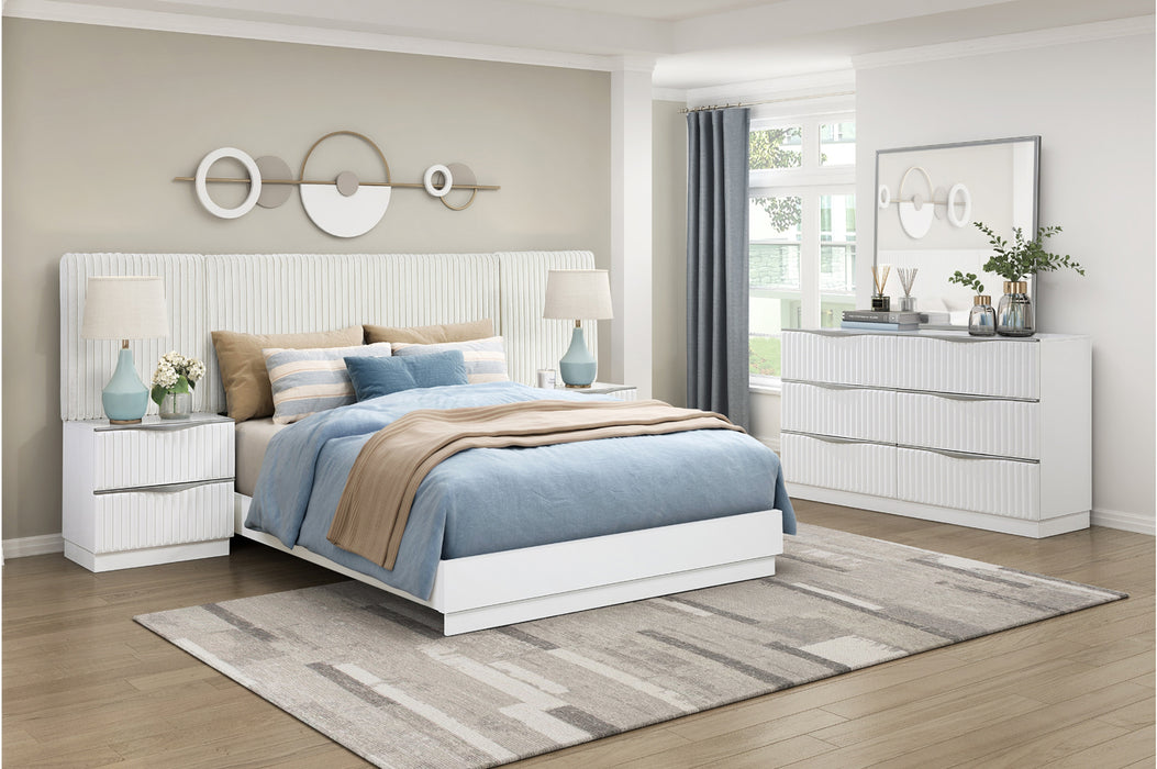 Homelegance - Linea 5 Piece King Wall Bed in Pearl White - 2384K-1EK*WB