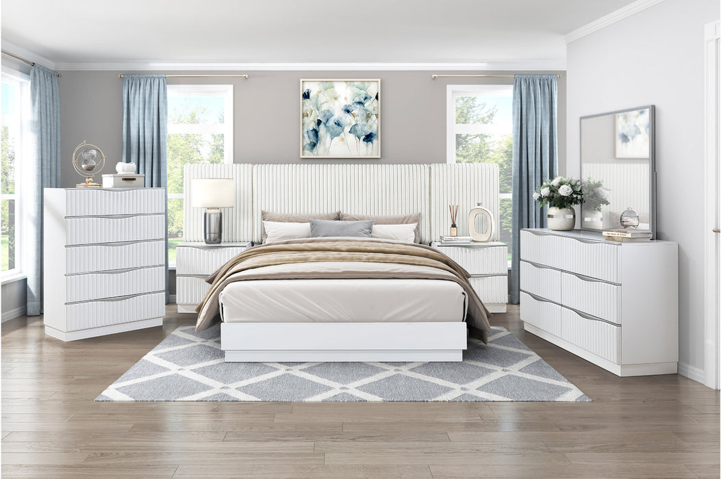 Homelegance - Linea 5 Piece California King Wall Bed in Pearl White - 2384K-1CK*WB