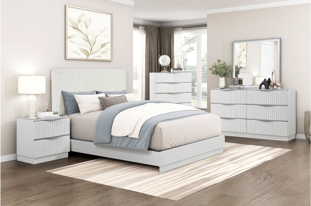 Homelegance - Linea California King Bed in Pearl White - 2384K-1CK*