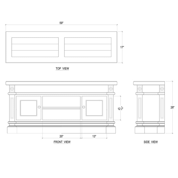 Bramble - Roosevelt Media Cabinet in Architectural White - US-WS-23862HRW----LDT - GreatFurnitureDeal