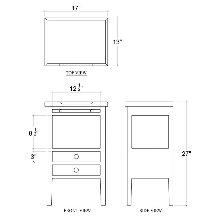 Bramble - Eton 2 Drawer Side Table w/ Pull Out Shelf - BR-23873 - GreatFurnitureDeal