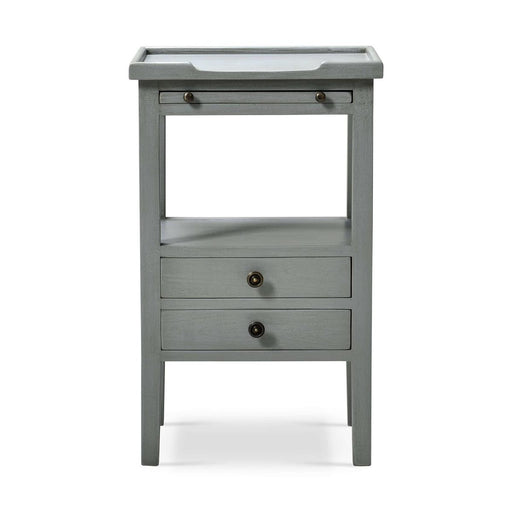 Bramble - Eton 2 Drawer Side Table w/ Pull Out Shelf in Grey Charleston - 23873GCH----- - GreatFurnitureDeal