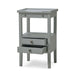 Bramble - Eton 2 Drawer Side Table w/ Pull Out Shelf in Grey Charleston - 23873GCH----- - GreatFurnitureDeal