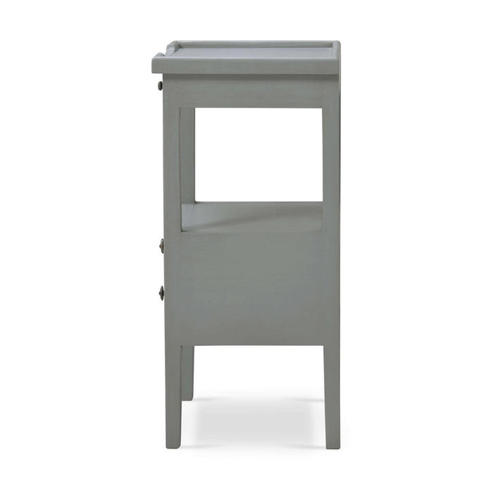 Bramble - Eton 2 Drawer Side Table w/ Pull Out Shelf in Grey Charleston - 23873GCH----- - GreatFurnitureDeal