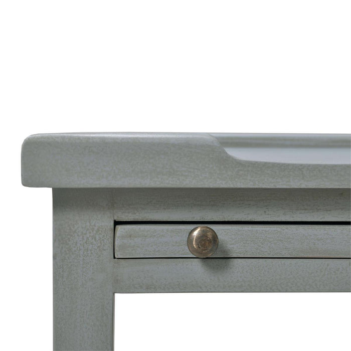 Bramble - Eton 2 Drawer Side Table w/ Pull Out Shelf in Grey Charleston - 23873GCH----- - GreatFurnitureDeal