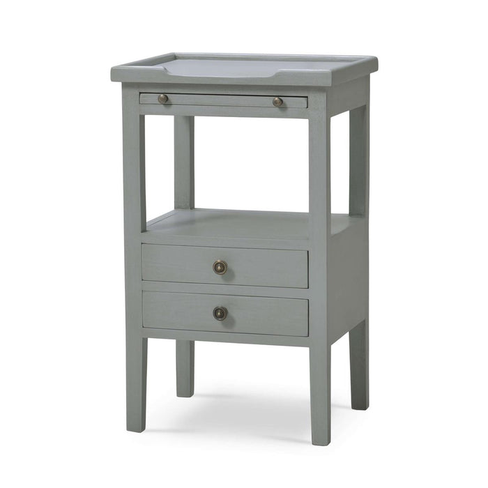 Bramble - Eton 2 Drawer Side Table w/ Pull Out Shelf in Grey Charleston - 23873GCH----- - GreatFurnitureDeal