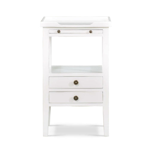 Bramble - Eton 2 Drawer Side Table w/ Pull Out Shelf in Architectural White - 23873HRW----LDT - GreatFurnitureDeal