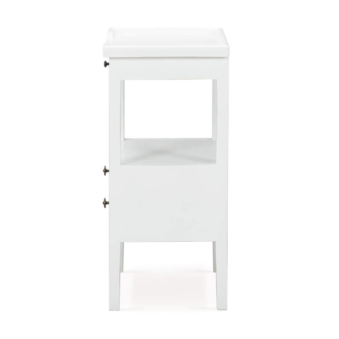 Bramble - Eton 2 Drawer Side Table w/ Pull Out Shelf in Architectural White - 23873HRW----LDT - GreatFurnitureDeal