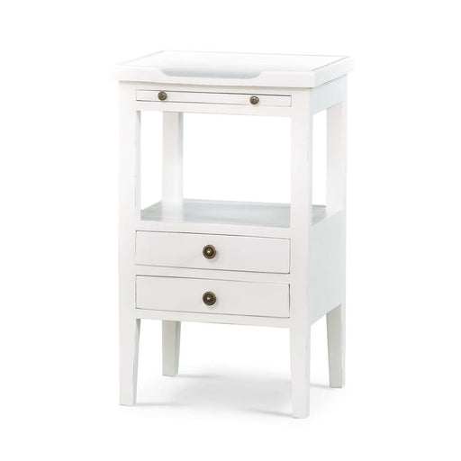 Bramble - Eton 2 Drawer Side Table w/ Pull Out Shelf in Architectural White - 23873HRW----LDT - GreatFurnitureDeal