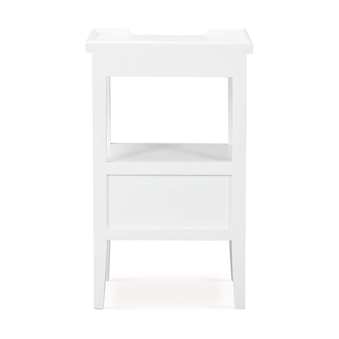 Bramble - Eton 2 Drawer Side Table w/ Pull Out Shelf in Architectural White - 23873HRW----LDT - GreatFurnitureDeal