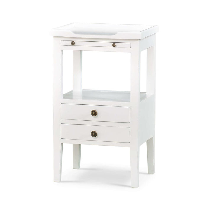 Bramble - Eton 2 Drawer Side Table w/ Pull Out Shelf in Architectural White - 23873HRW----LDT - GreatFurnitureDeal
