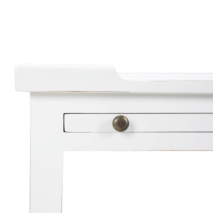 Bramble - Eton 2 Drawer Side Table w/ Pull Out Shelf in Architectural White - 23873HRW----LDT - GreatFurnitureDeal