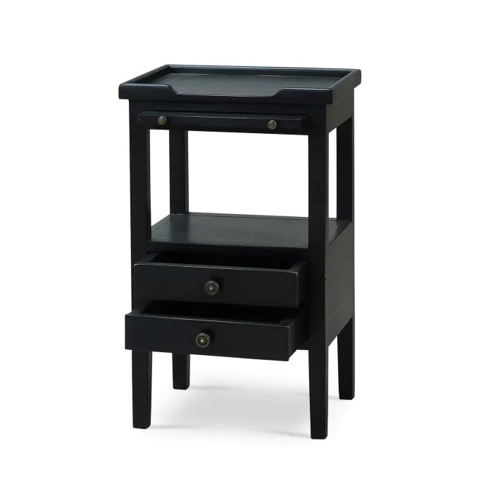 Bramble - Eton 2 Drawer Side Table w/ Pull Out Shelf In Batavia Black - BR-23873BBA - GreatFurnitureDeal