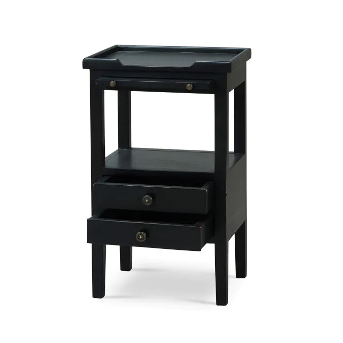 Bramble - Eton 2 Drawer Side Table w/ Pull Out Shelf In Batavia Black - 23873BBA - GreatFurnitureDeal