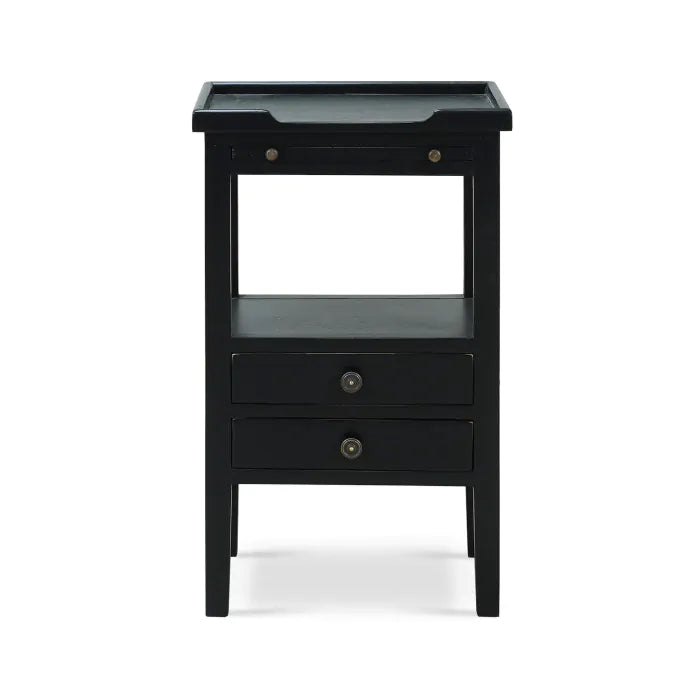 Bramble - Eton 2 Drawer Side Table w/ Pull Out Shelf In Batavia Black - 23873BBA - GreatFurnitureDeal