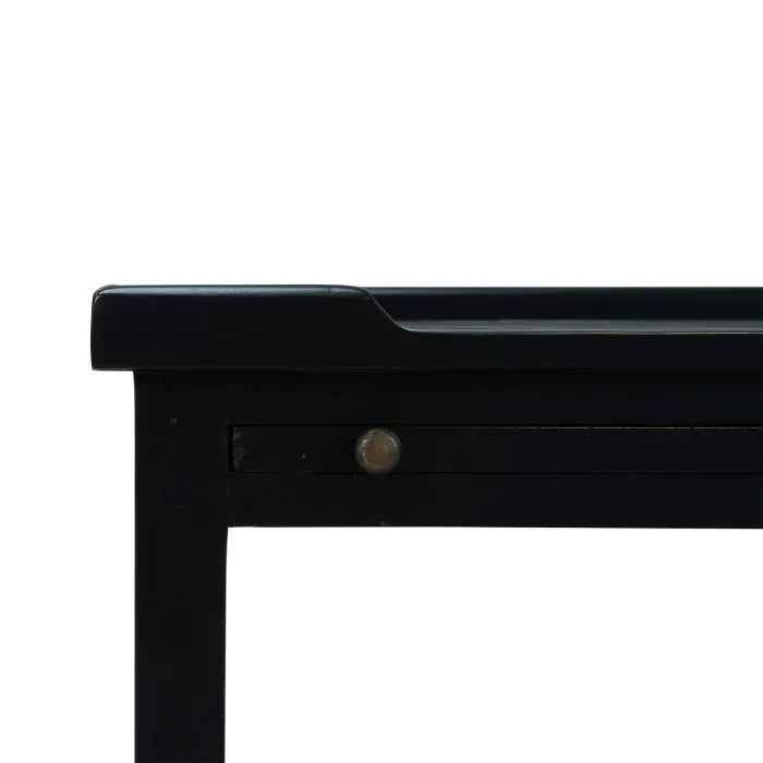 Bramble - Eton 2 Drawer Side Table w/ Pull Out Shelf In Batavia Black - BR-23873BBA