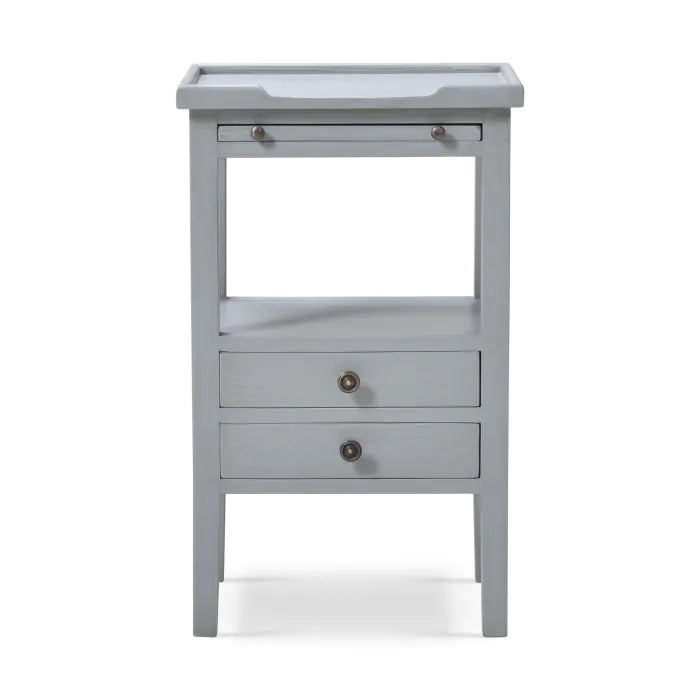 Bramble - Eton 2 Drawer Side Table w/ Pull Out Shelf - 23873GCH - GreatFurnitureDeal