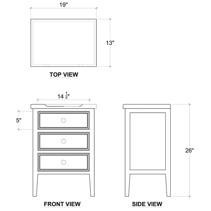 Bramble - Eton 3 Drawer End Table in Batavia Black - 23874BBA-----
